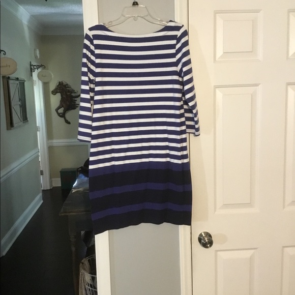 BANANA REPUBLIC BLUE COMBO T SHIRT DRESS - Picture 2 of 4
